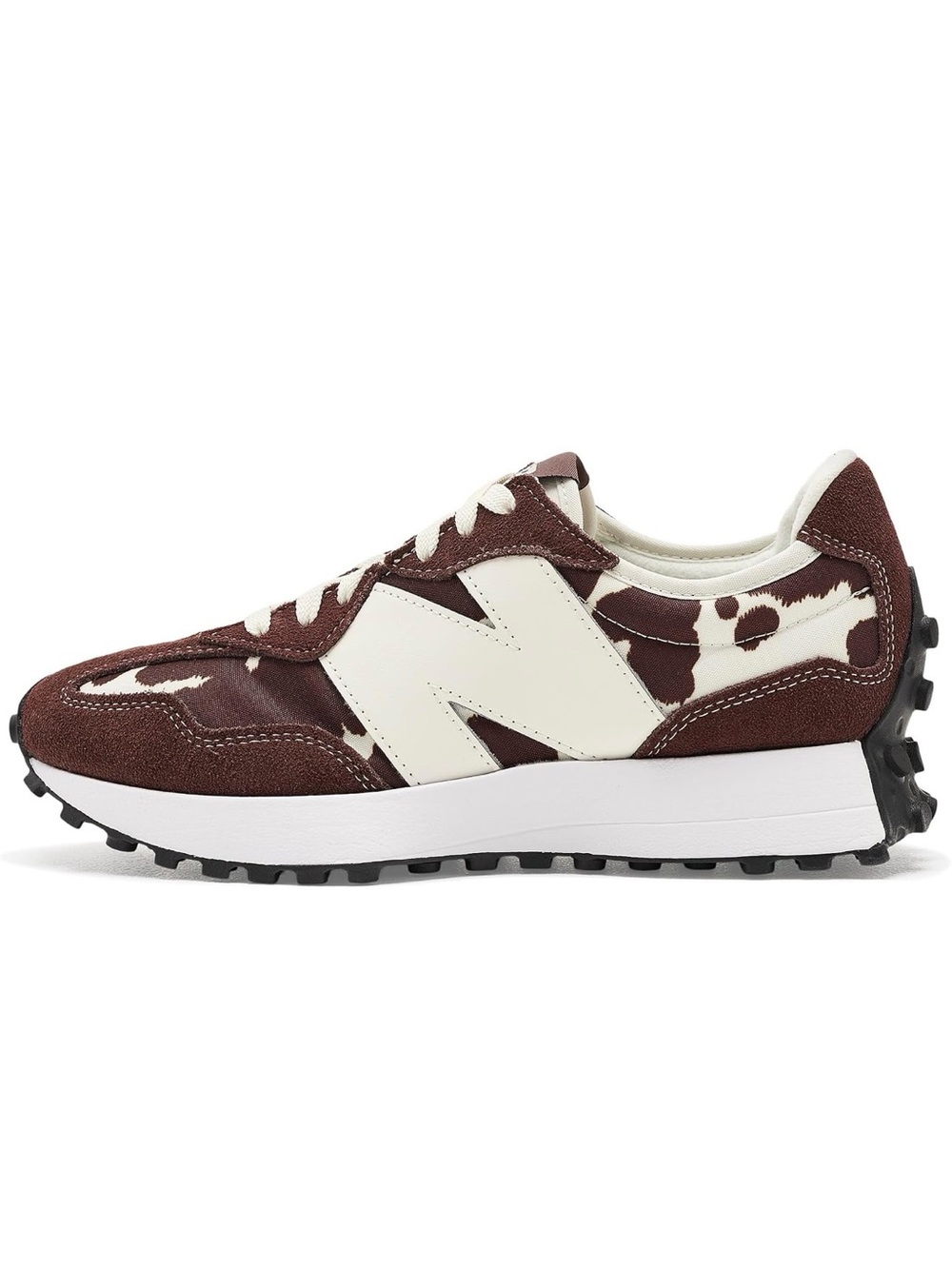 New Balance Brown & Cream Cowprint 327 Runner Sneakers Womens 9 - Picture 5 of 5